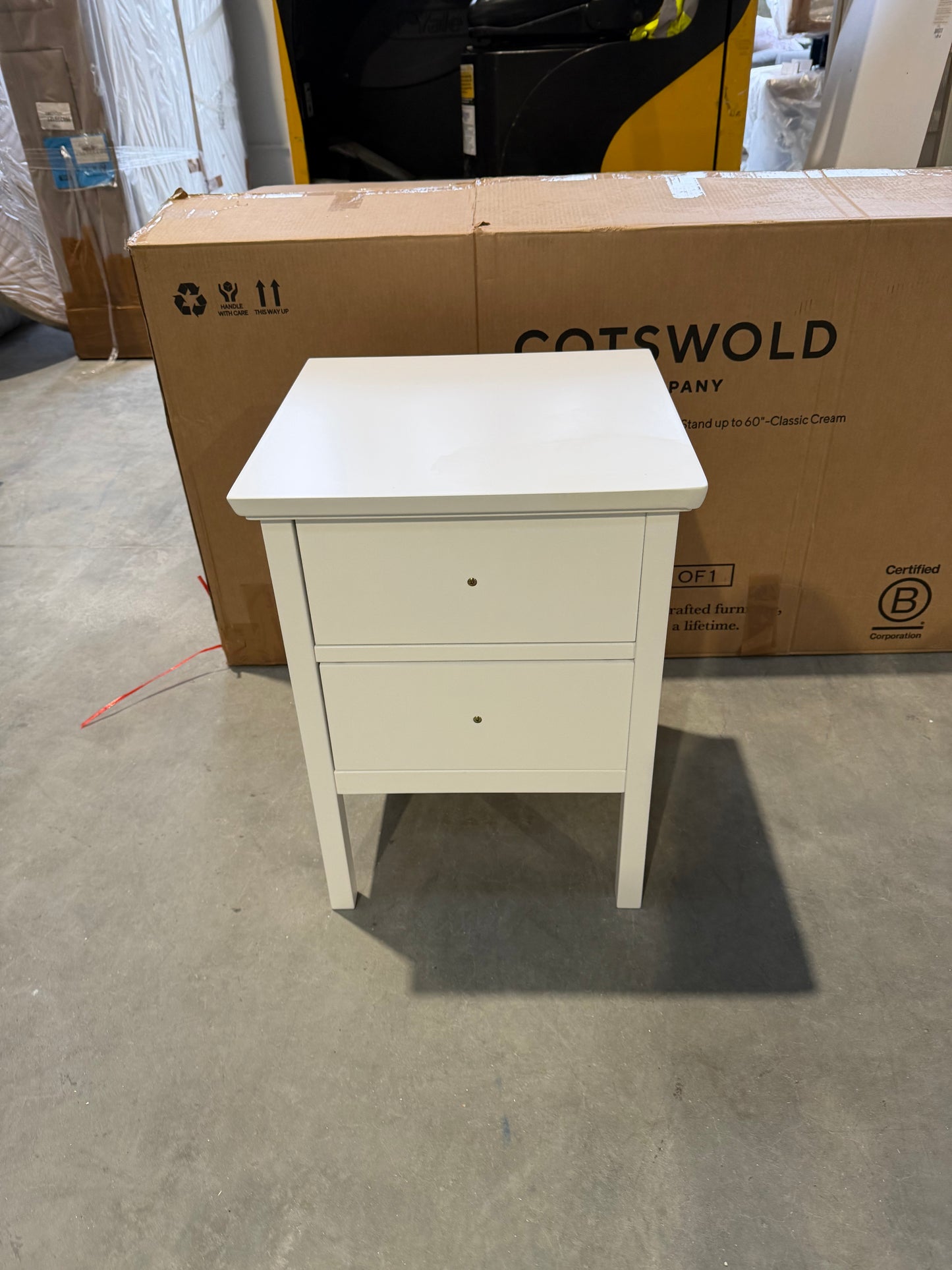 John Lewis Wilton 2 Drawer Bedside Cabinet, White