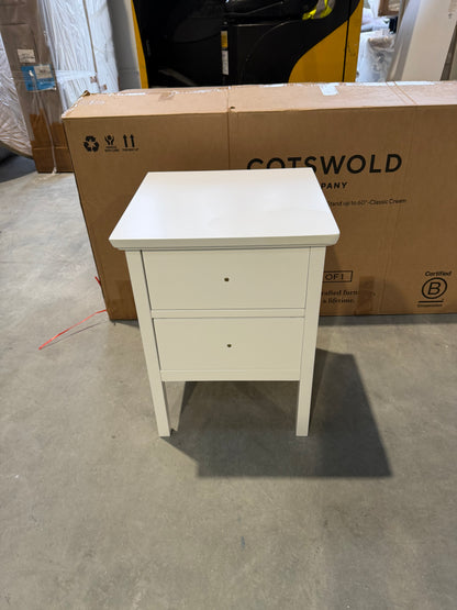John Lewis Wilton 2 Drawer Bedside Cabinet, White