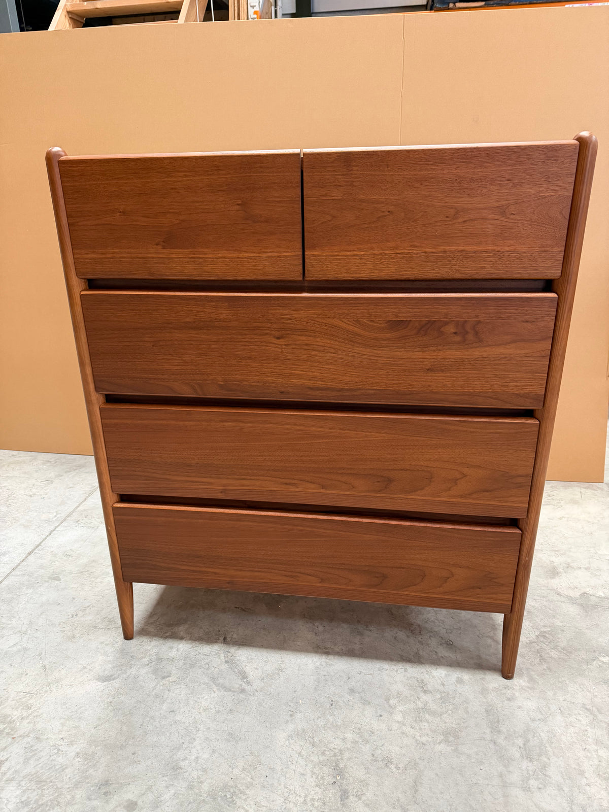 John Lewis Scandi 5 Drawer Wood Chest, Walnut Finish