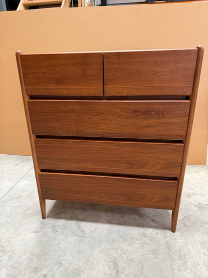 John Lewis Scandi 5 Drawer Wood Chest, Walnut Finish