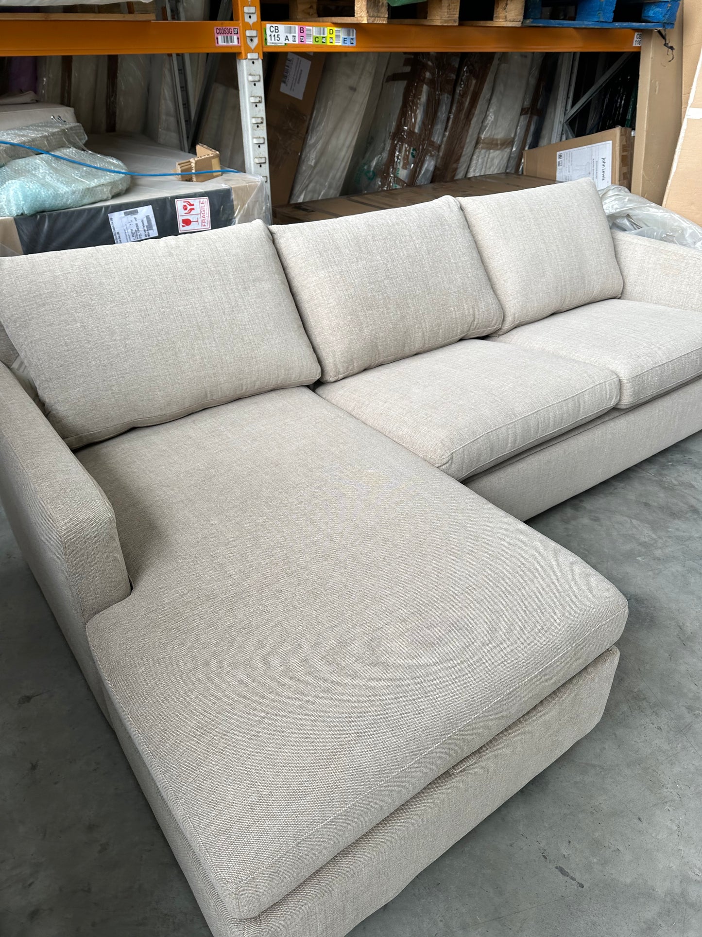 John Lewis Bailey II LHF Chaise End Sofabed Natural