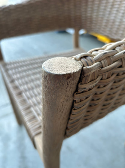 John Lewis Burford Garden Woven Dining Chairs, Set of 2 Acacia Wood Natural