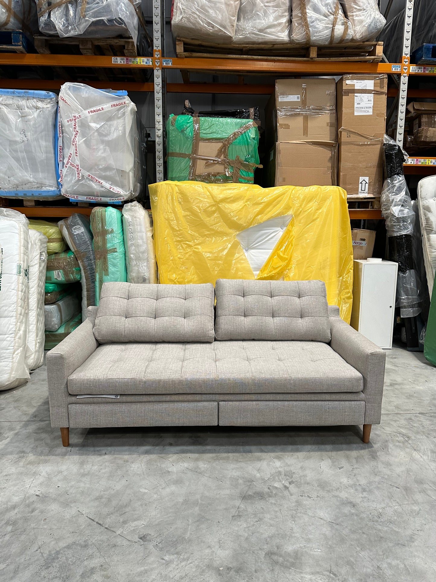 John Lewis Draper II Large 3 Seater Motion Sofa, Light Leg, Aquaclean Aston Natural