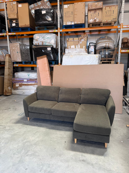John Lewis Hamilton RHF 4 Seater Sofa, Dark Leg, Khaki Chenille