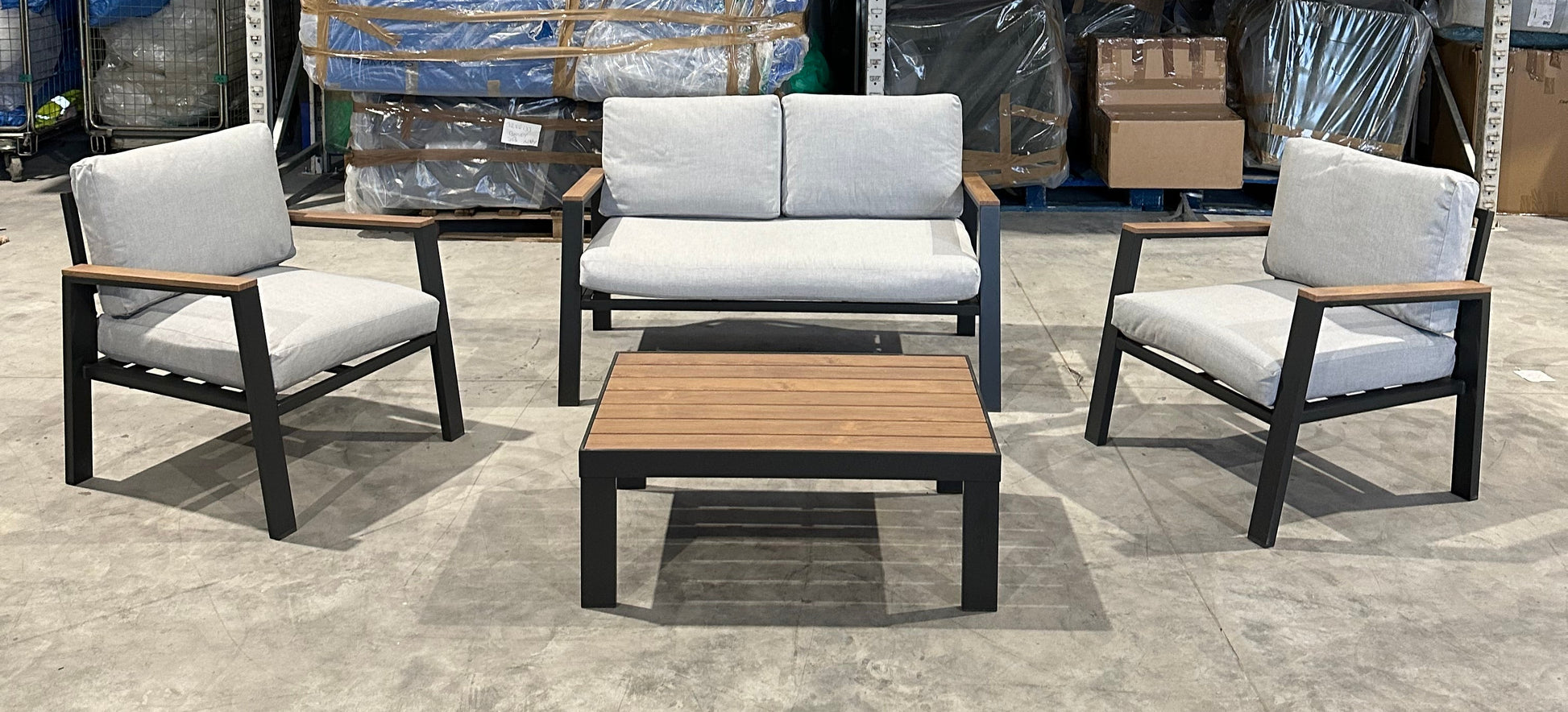 John Lewis Platform 4-Seater Garden Lounging Set, Grey