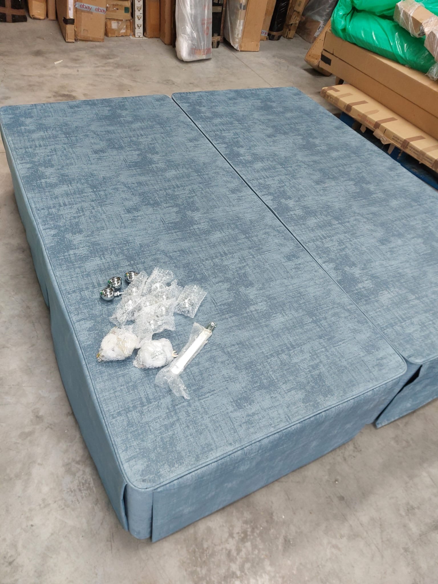 Hypnos HideAway™ Upholstered Divan Base, Super King Size Premium Range Material Blue
