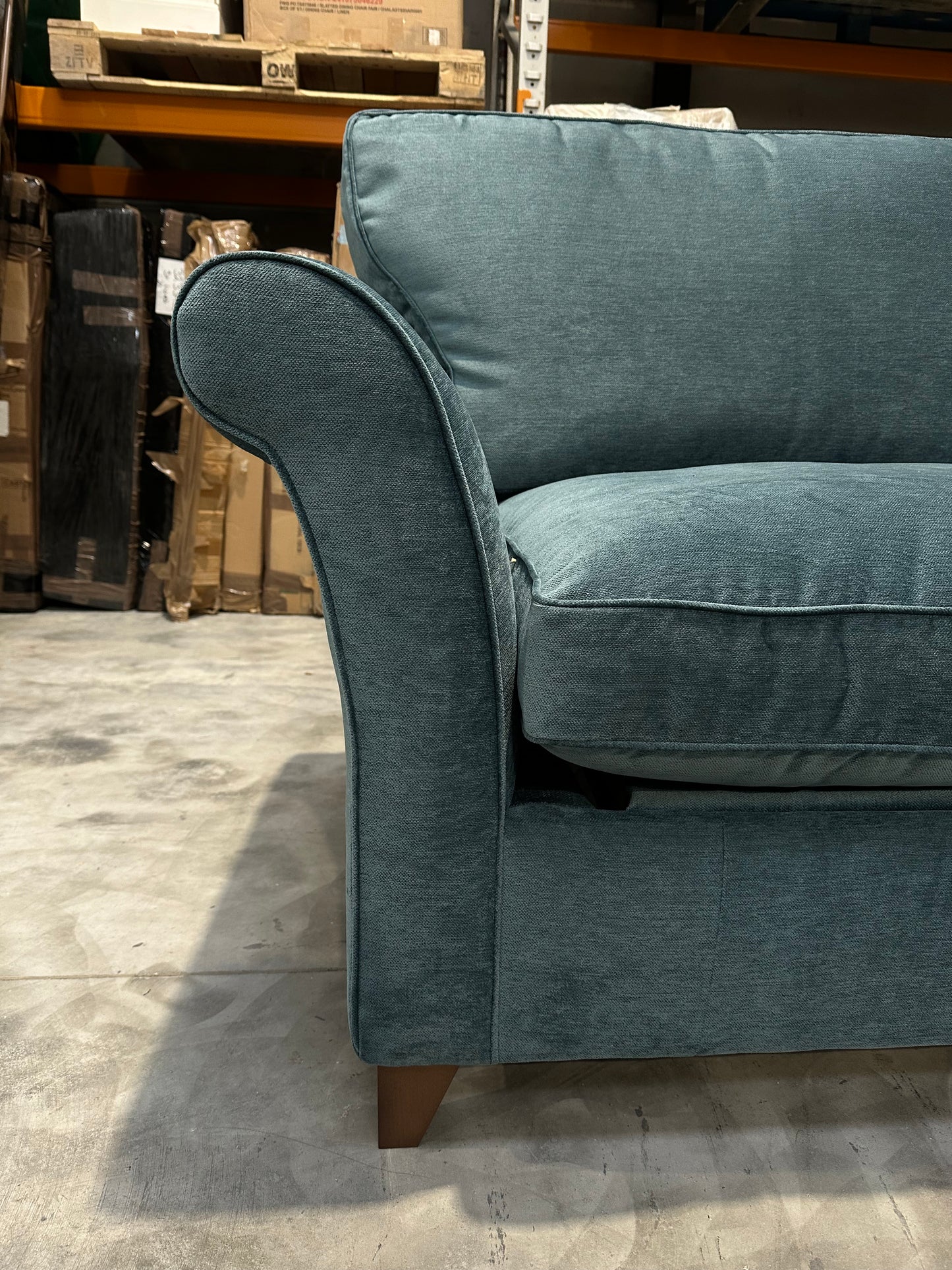 John Lewis Charlotte Grand 4 Seater Sofa Bed , Dark Leg, Teal Aquclean