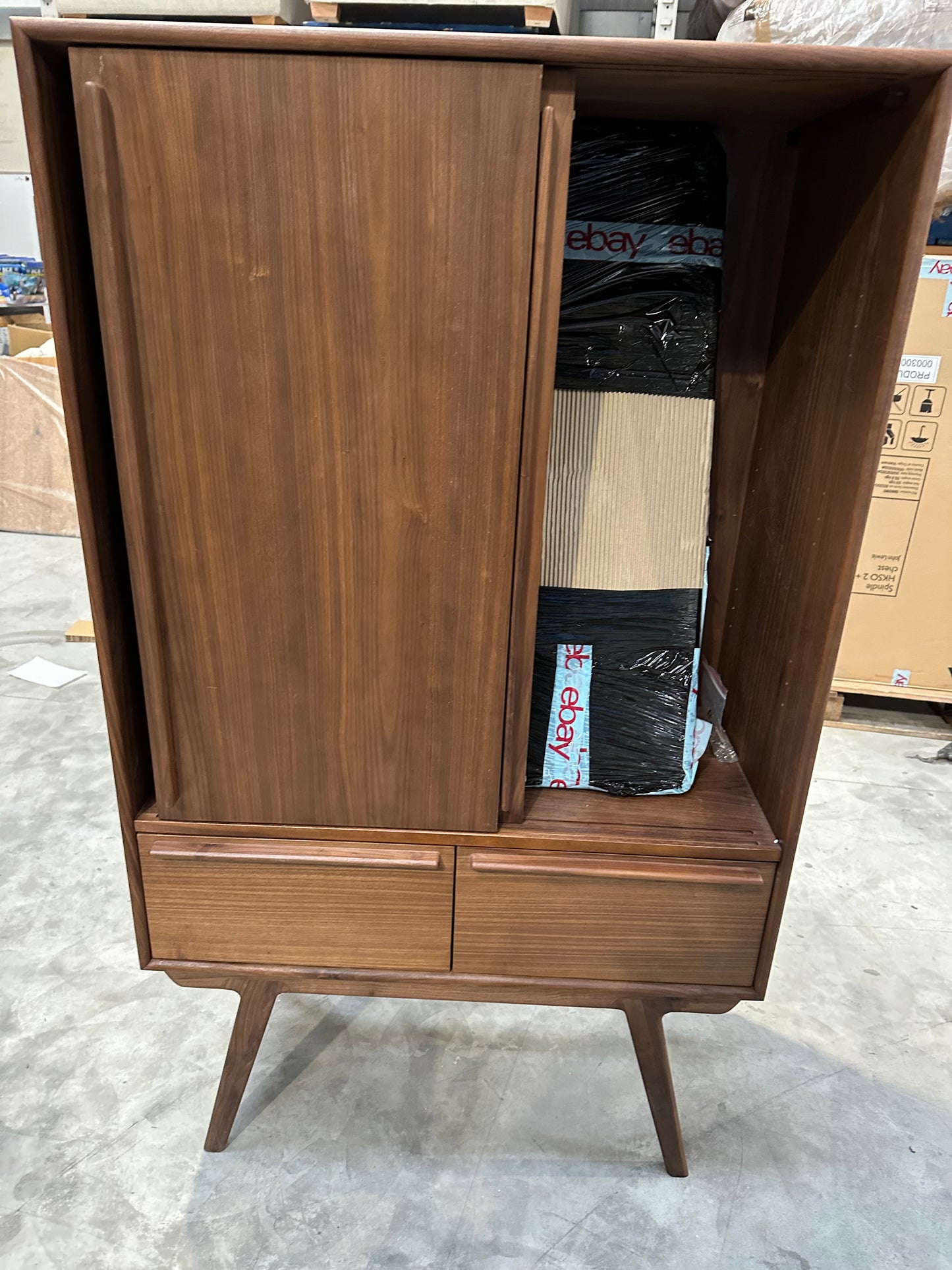 John Lewis Cara 2 Door,2 Drawer Highboard, American Black Walnut