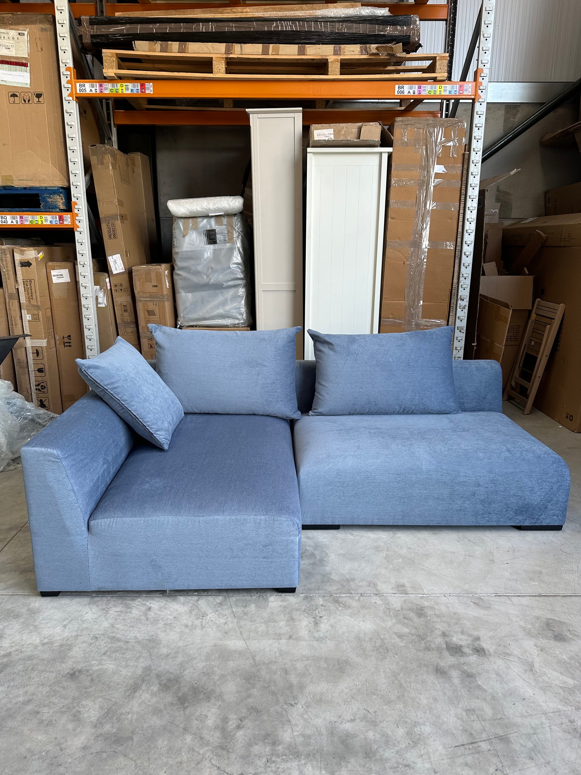 John Lewis Tokyo LHF Corner Group Blue Aqua Clean