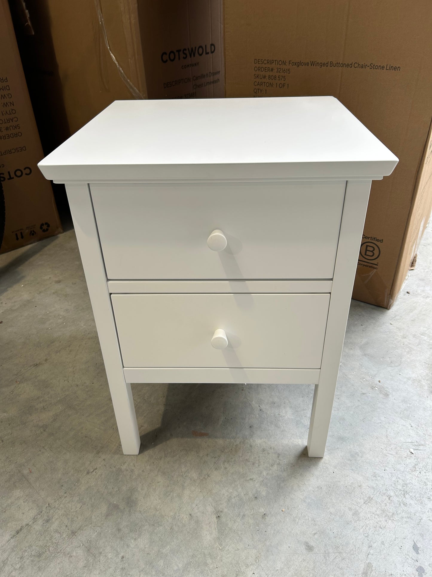 John Lewis Bedside Cabinet White Wilton 2 Drawer Bedroom