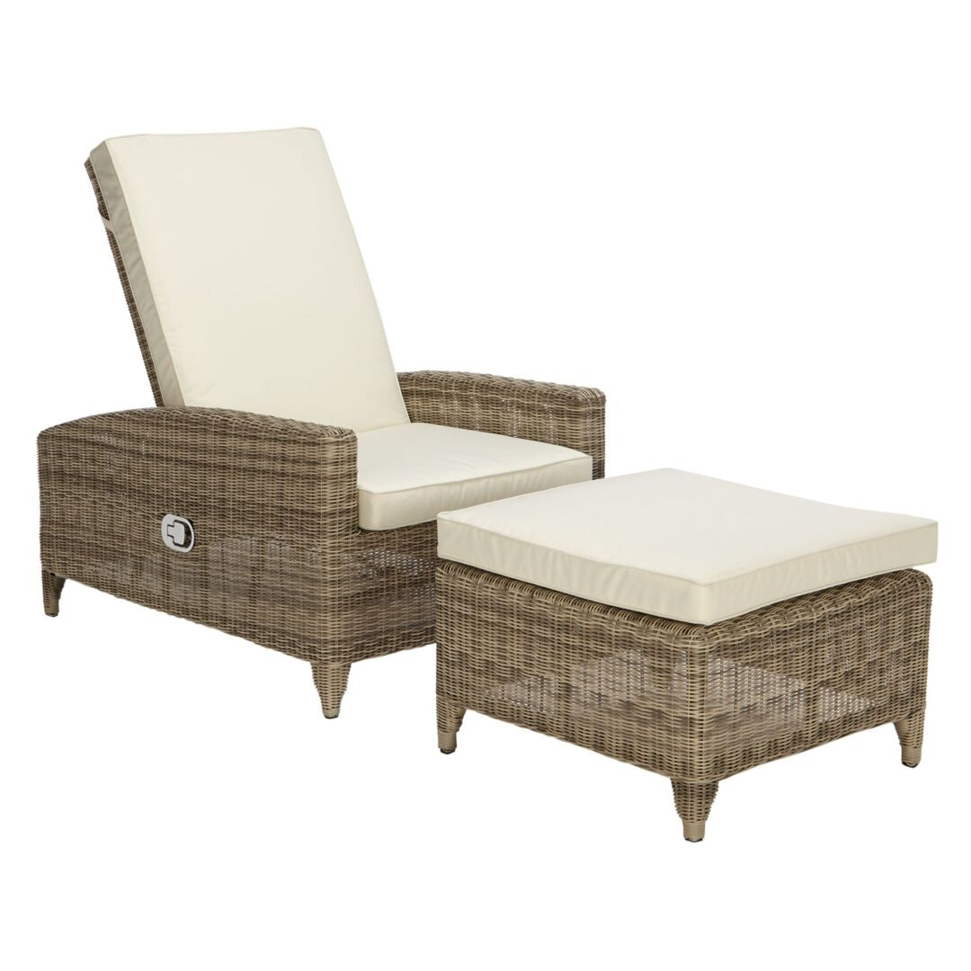 Dante Deluxe Garden Sun Lounger, Natural