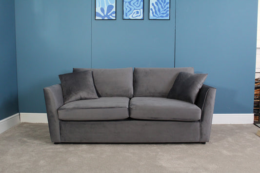 Brook & Wilde 2.5 Seater Sofa Bed in Grey Velvet - Made in UK - Bespoke