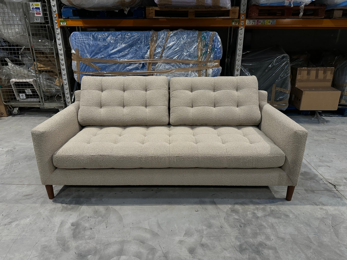 John Lewis Draper II Large 3 Seater Sofa Boucle Mole Natural