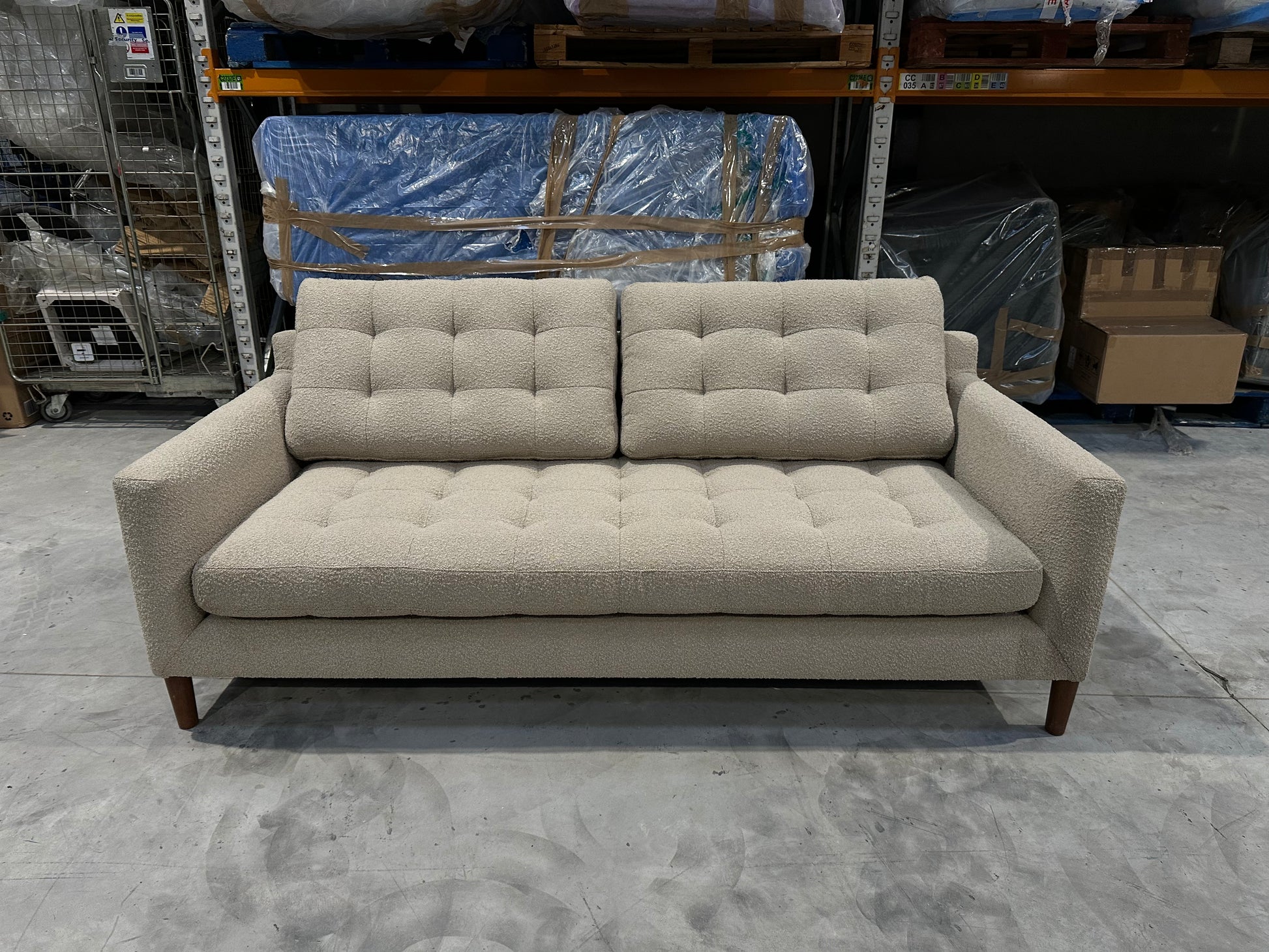 John Lewis Draper II Large 3 Seater Sofa Boucle Mole Natural