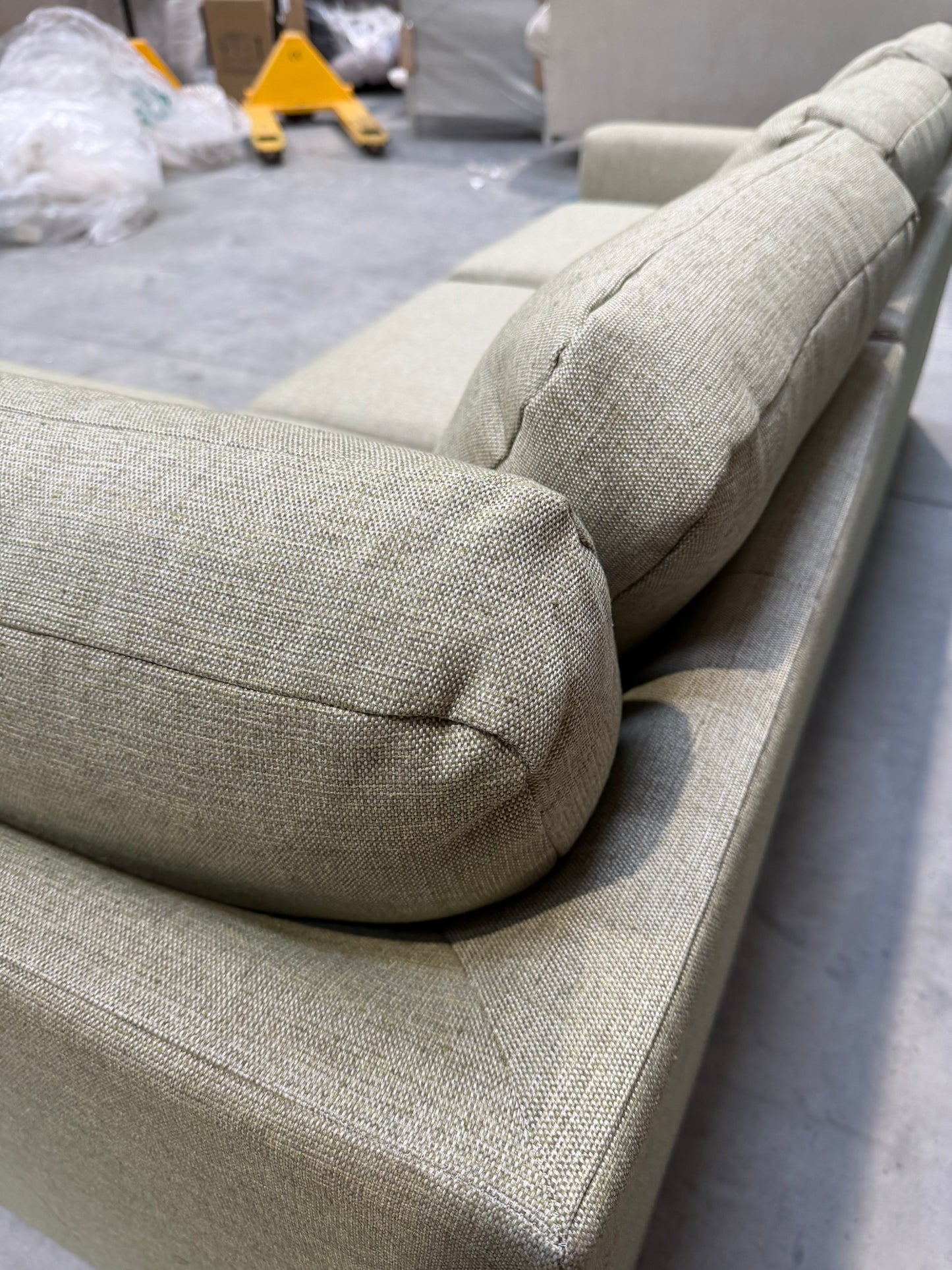 John Lewis Oliver Corner Sofa Light Leg Aquaclean Aston Green