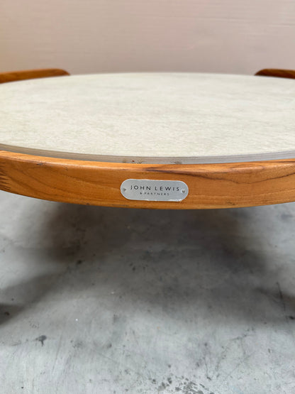 John Lewis Terra Teak Wood Round Garden Coffee Table, 90cm
