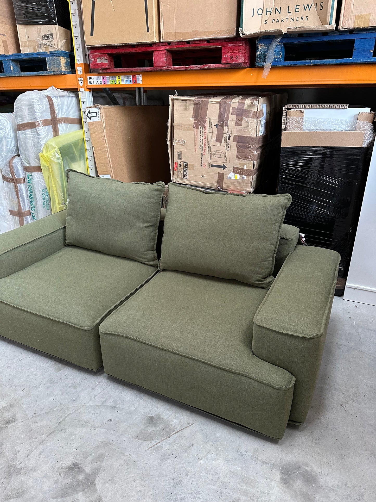 John Lewis Border Large 3 Seater Sofa, Dark Leg