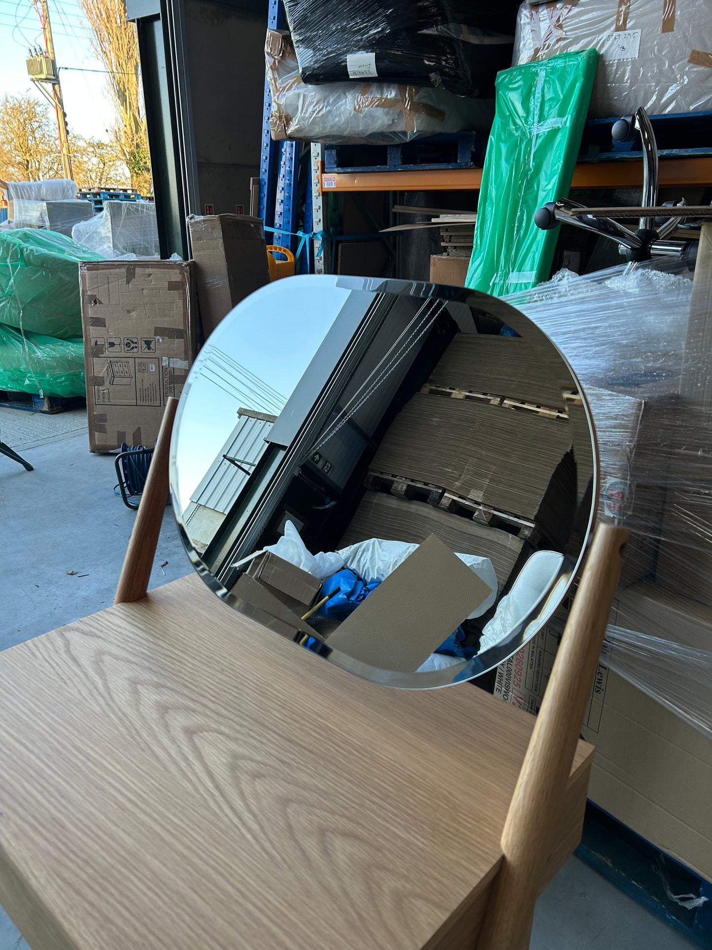 John Lewis Bow Dressing Table & Mirror, Natural