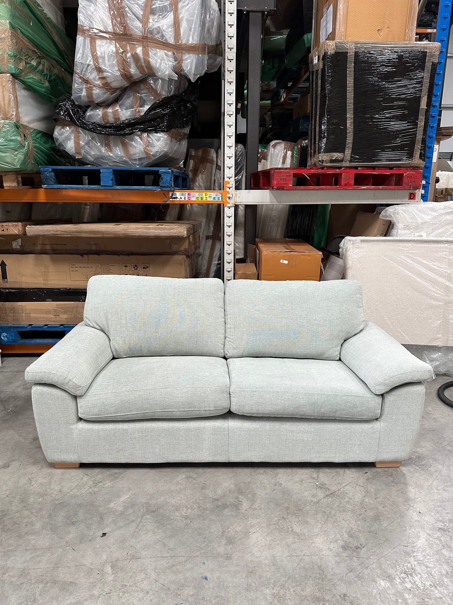 John Lewis Camden Large 3 Seater Sofa Aquaclean Light Blue Seagrass