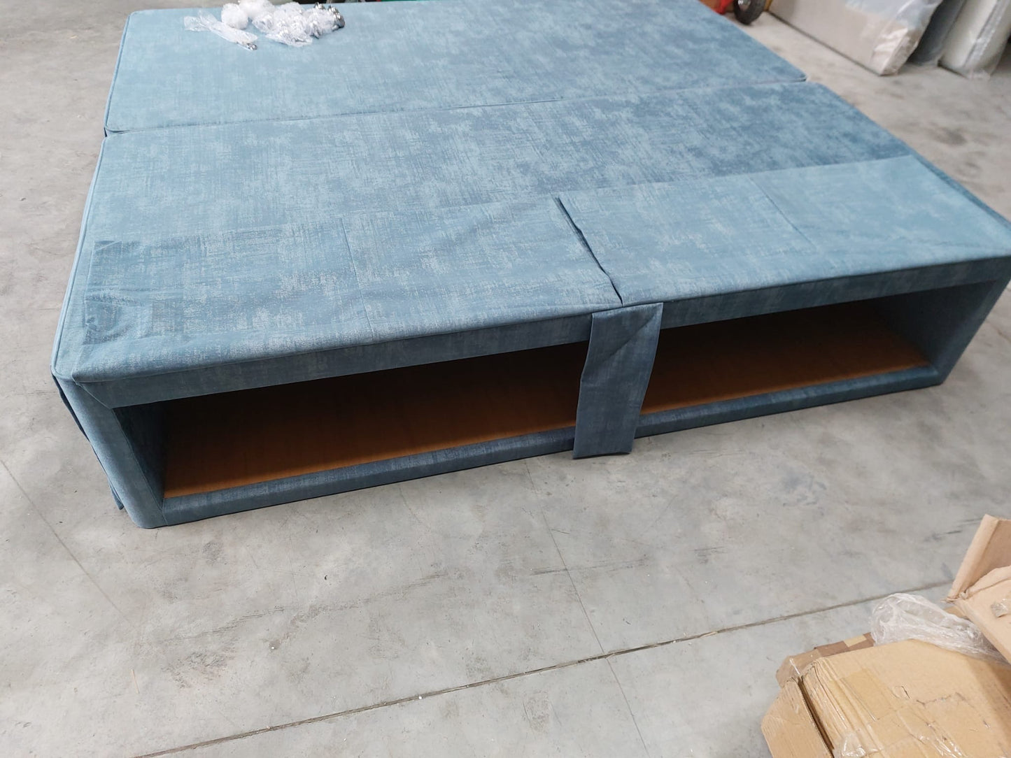 Hypnos HideAway™ Upholstered Divan Base, Super King Size Premium Range Material Blue