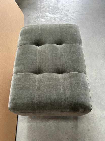 John Lewis Draper II Footstool Plush Chenille Moss Green