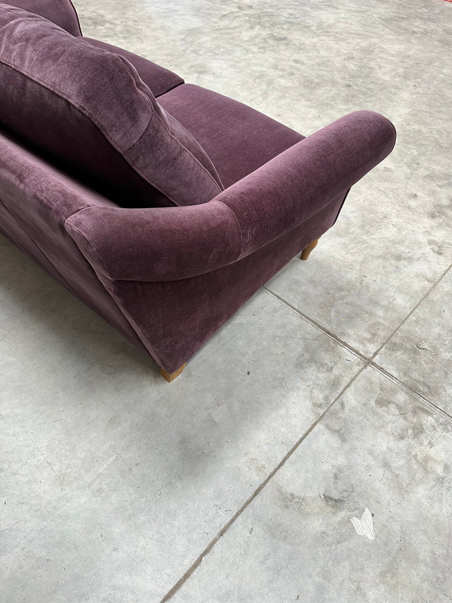 John Lewis Camber Medium 2 Seater Sofa Soft Chenille Aubergine