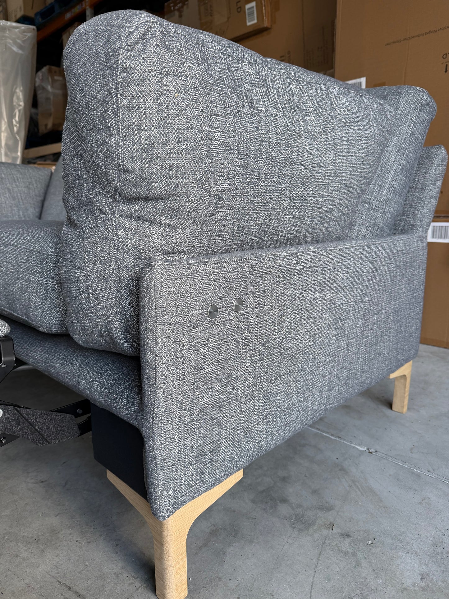 John Lewis Sofa Power Recliner Java Medium 2 Seater Storm Grey Easy Clean