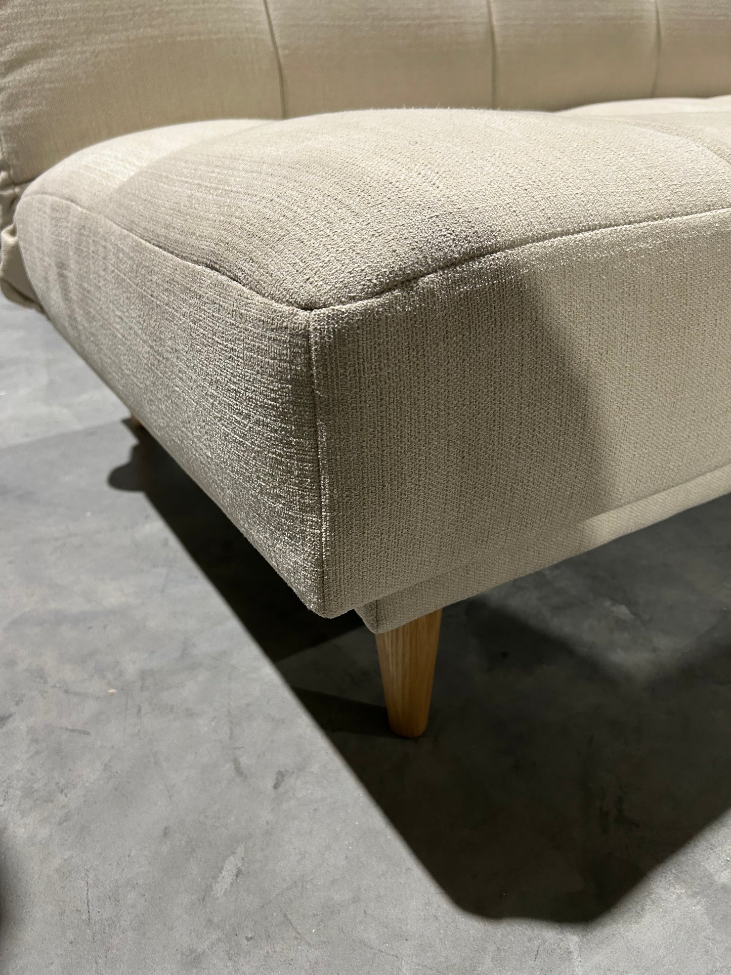 John Lewis Linear Medium 2 Seater Sofa Bed, Light Leg, Chenille Natural