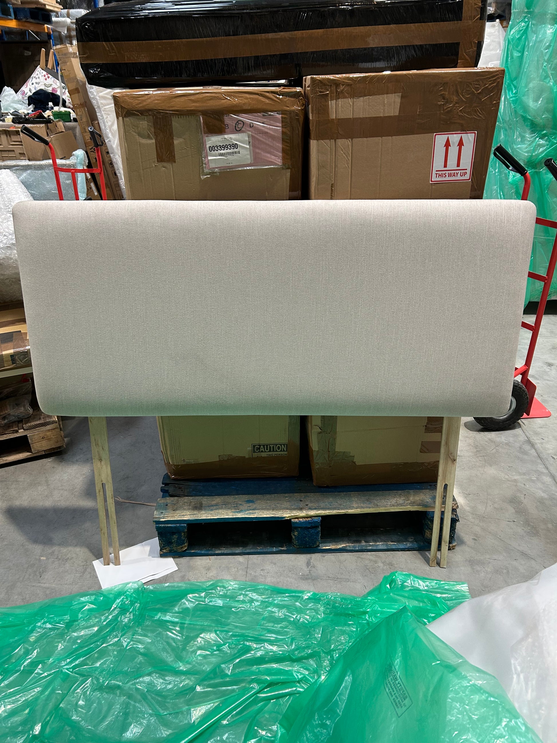 John Lewis Sonning Upholstered Headboard, Double, Cotton Effect Beige