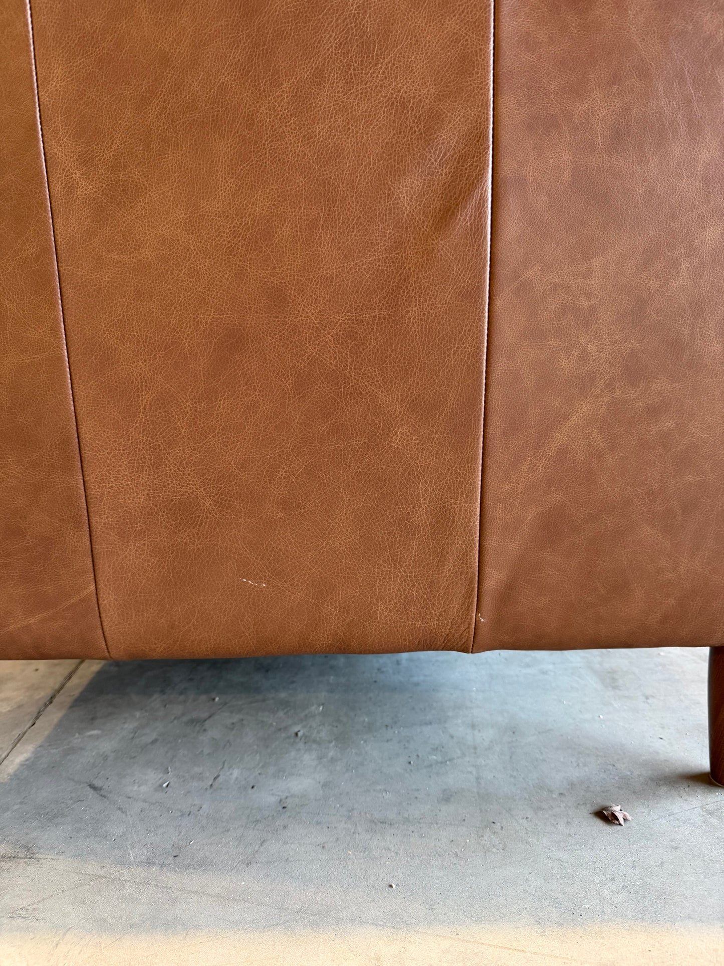 John Lewis Bailey II 5+ Seater Leather Corner Sofa Dark Leg Vintage Toffee
