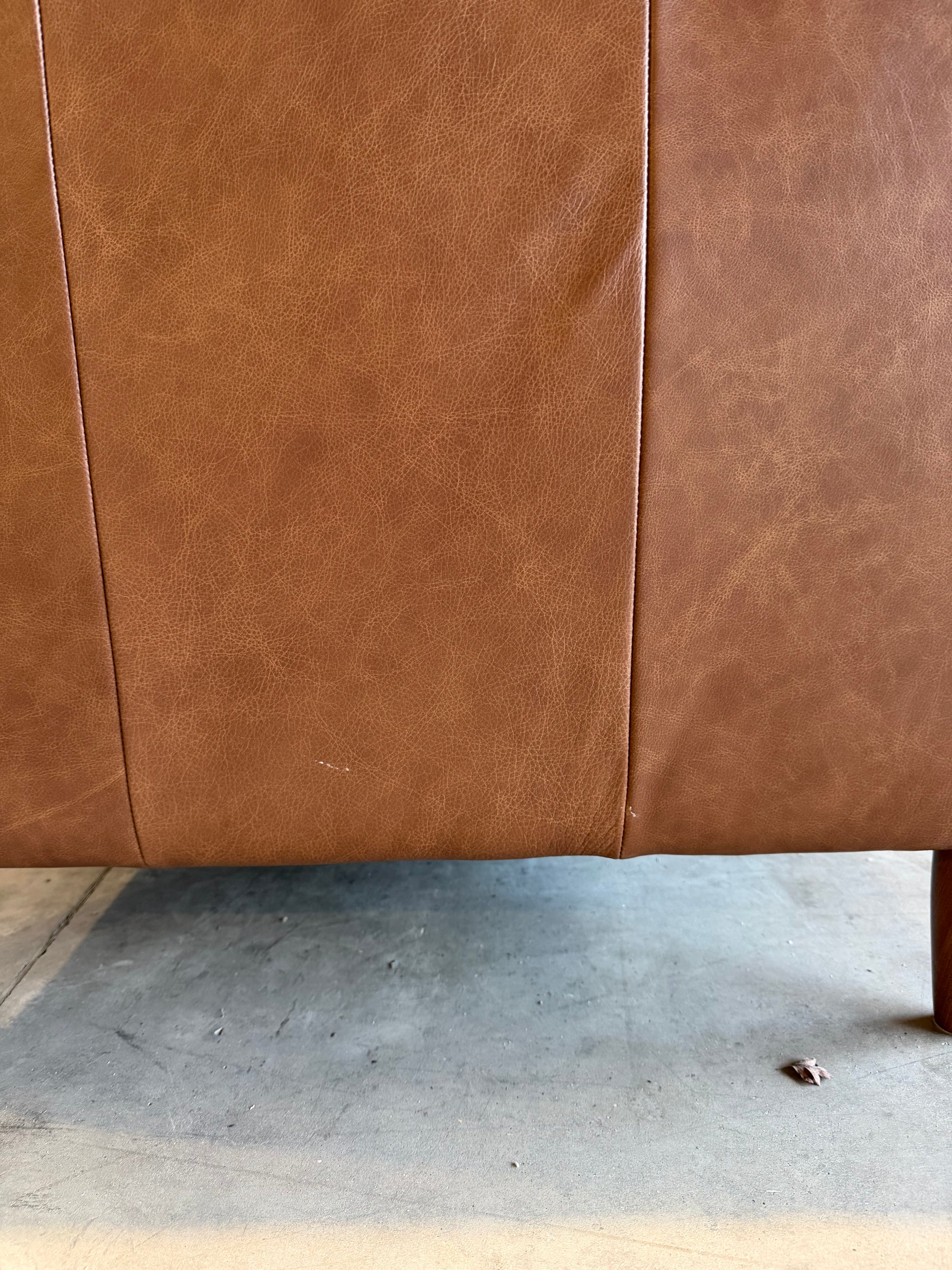John Lewis Bailey II 5+ Seater Leather Corner Sofa Dark Leg Vintage Toffee