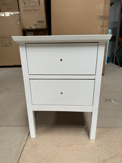 John Lewis White ANYDAY Wilton 2 Drawer Bedside Cabinet