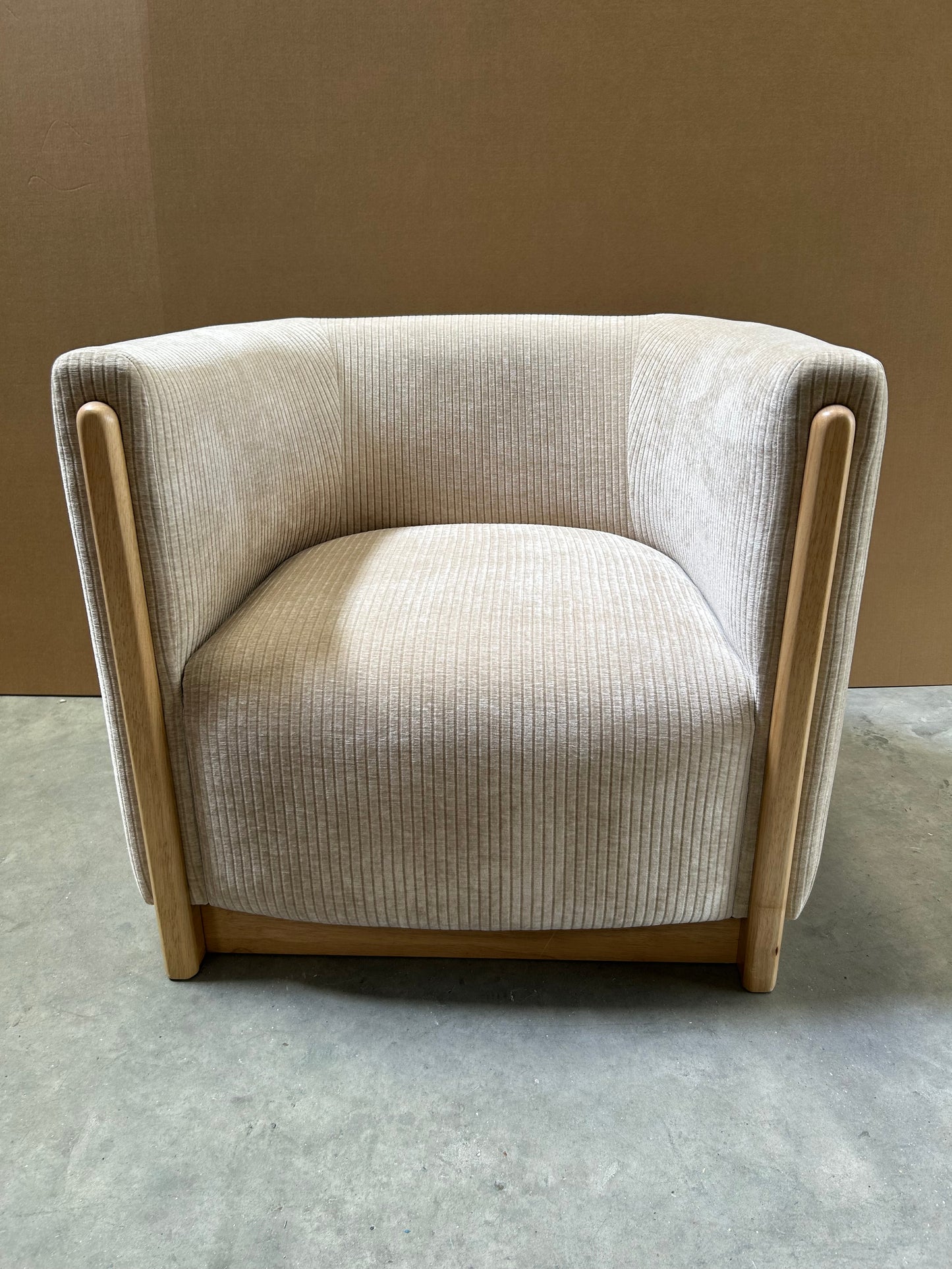John Lewis Vila Tub Corduroy Armchair, Natural