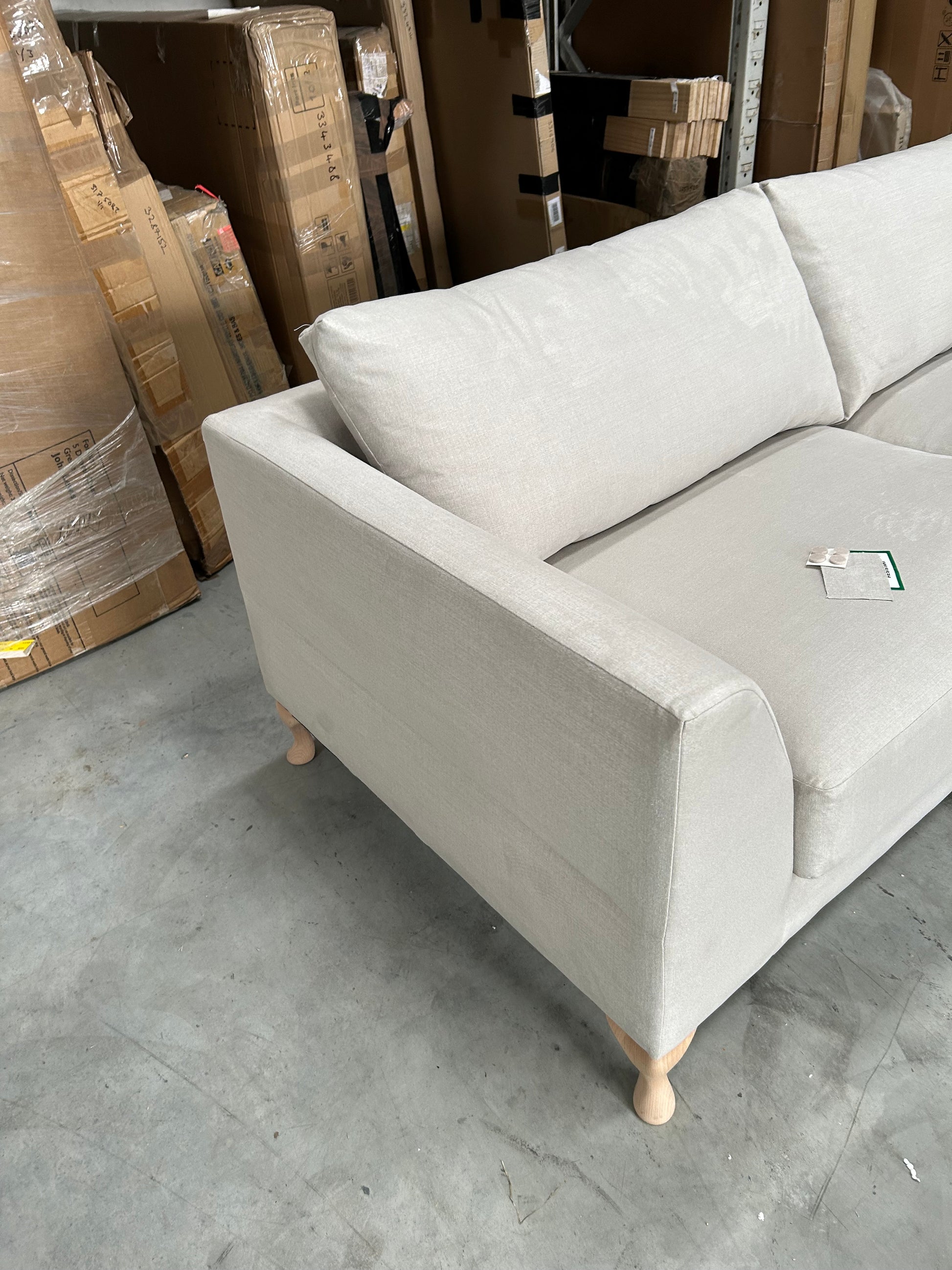 John Lewis Sofa Belgrave Large 3 Seater Linen Natural