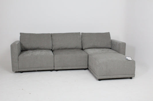 John Lewis Bundle Bold Arm 4 Seater Chaise End Sofa In Easy Clean Grey