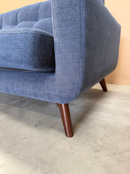 John Lewis Barbican LHF Chaise End Sofa  Chunky Chenille Navy