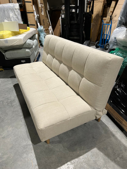 John Lewis Linear Medium 2 Seater Sofa Bed, Light Leg, Chenille Natural