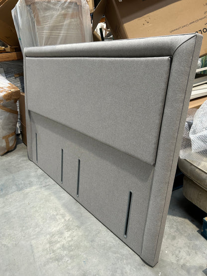 Sealy Beetham Full Height Upholstered Headboard, Super King Size, Silver Fox