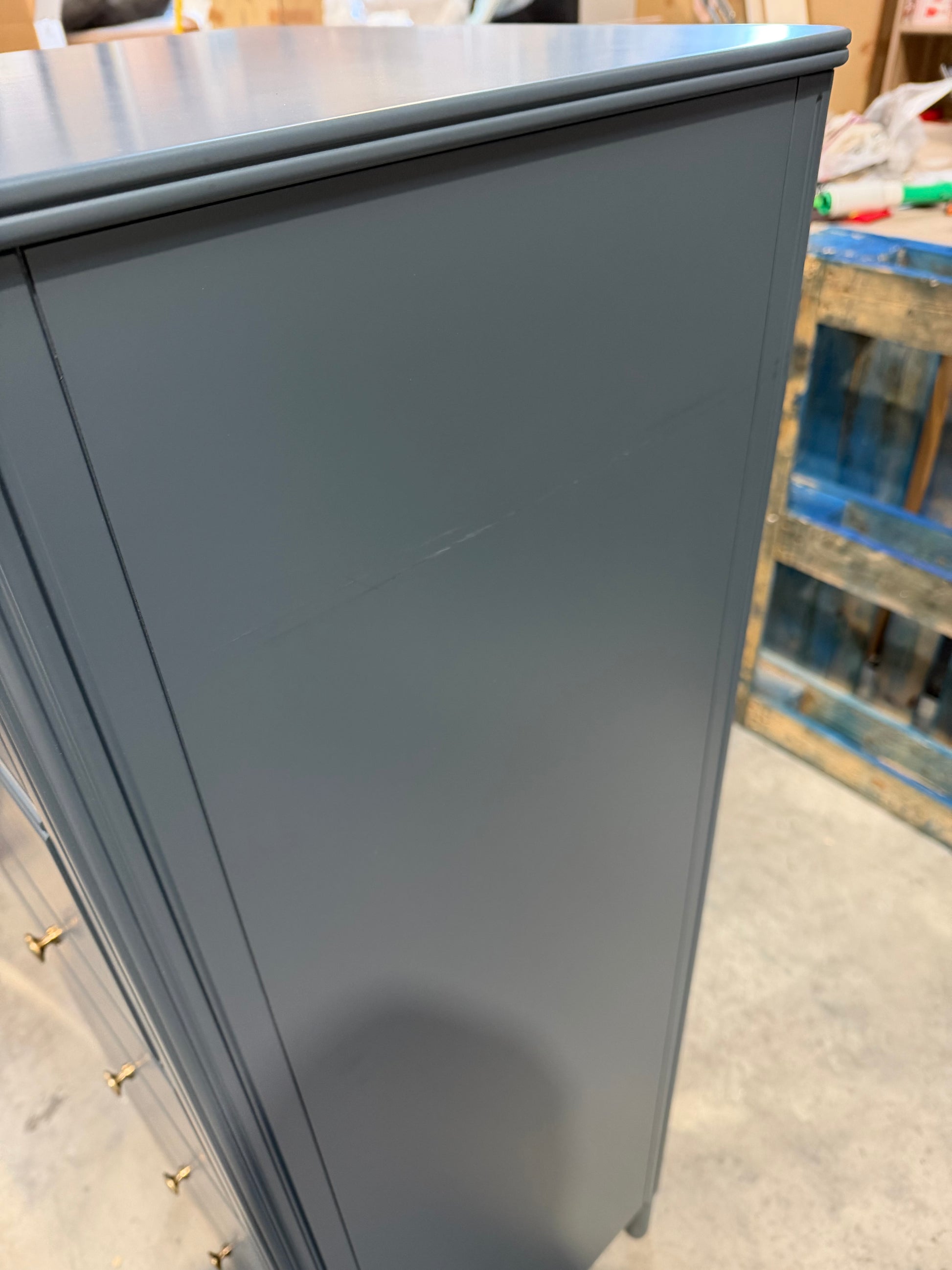 John Lewis Pillar 6 Drawer Tallboy Chest, Blue