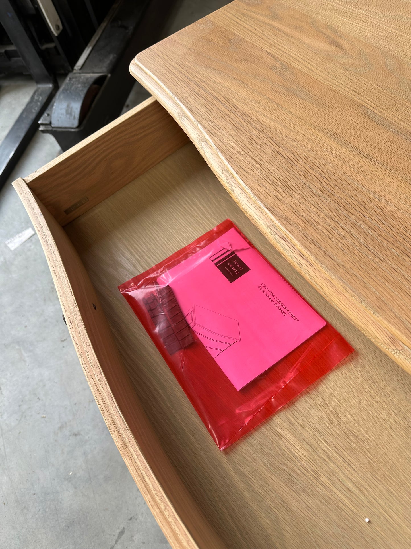 John Lewis Louis 3 Drawer Chest, Oak