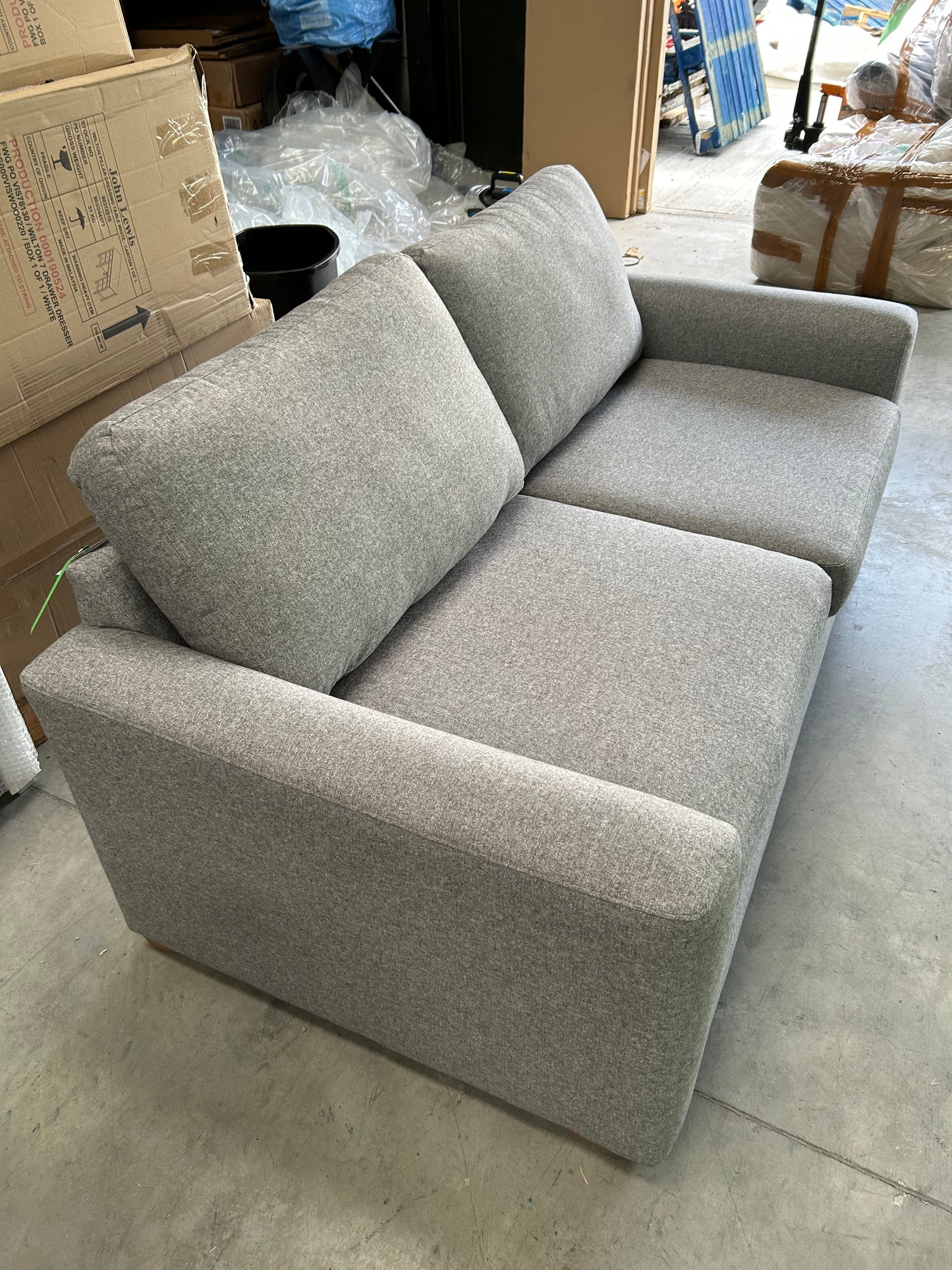 John Lewis Oliver II Medium 2 Seater Sofa Brushed Tweed Grey