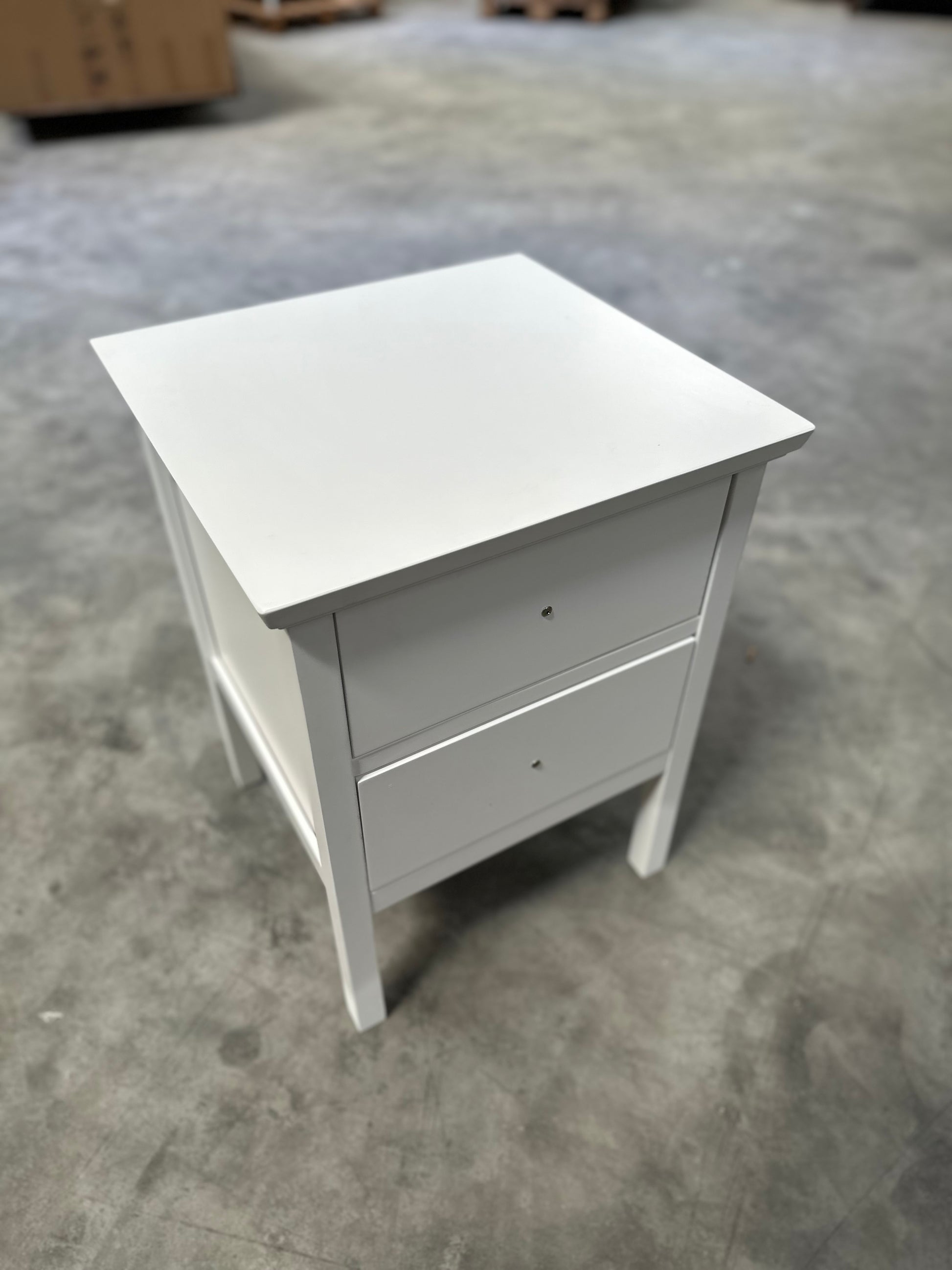 John Lewis White ANYDAY Wilton 2 Drawer Bedside Cabinet