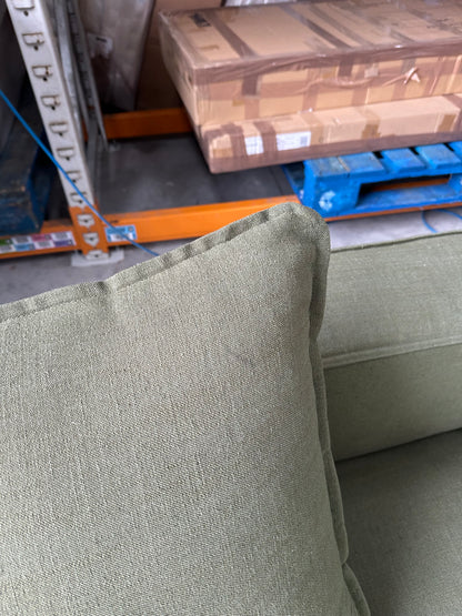 John Lewis Border Grand 4 Seater Sofa, Dark Leg, Relaxed Linen Olive