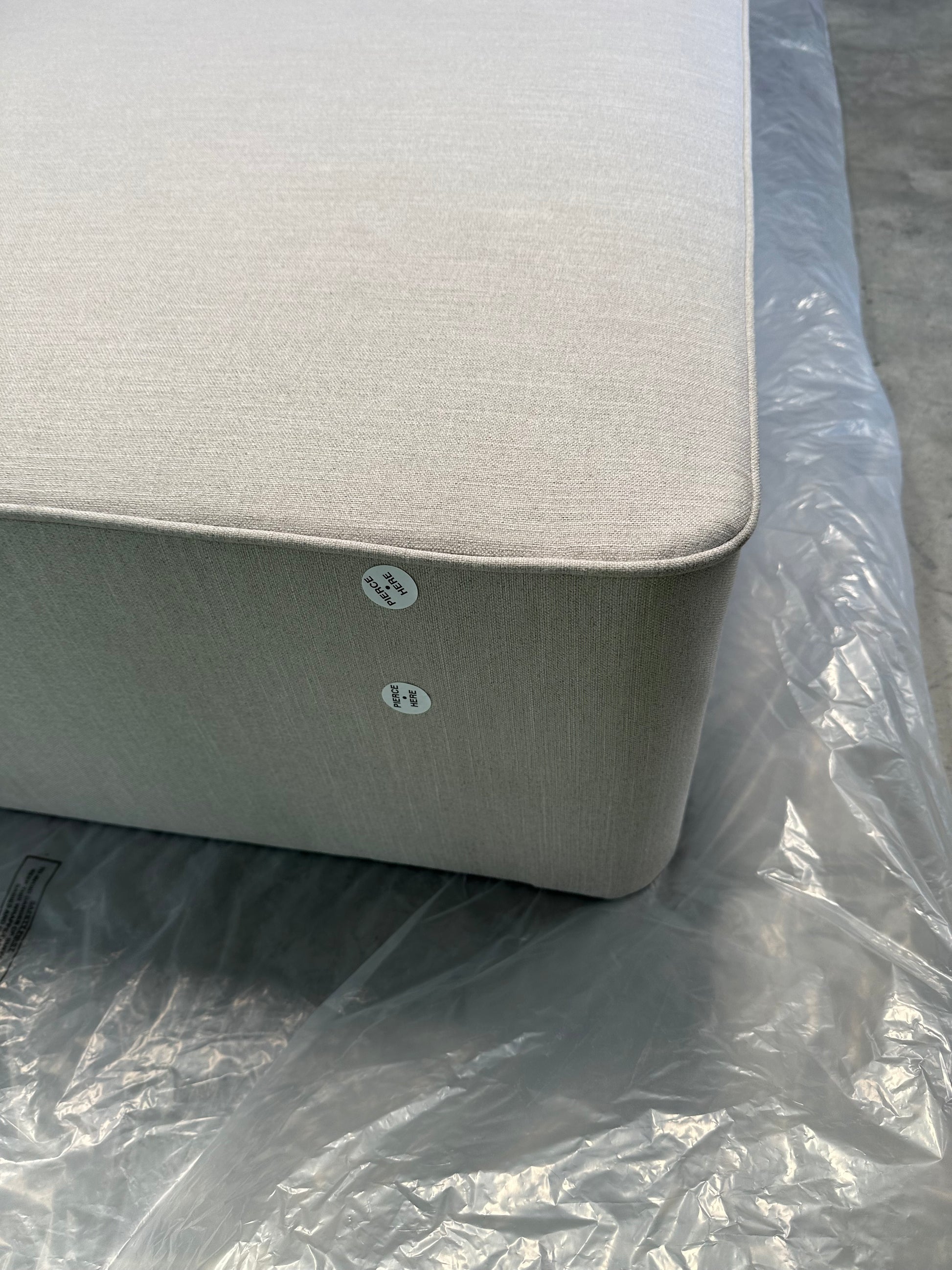John Lewis Pocket Sprung 4 Drawer Storage Divan Base, Super King Size, Cotton Effect Beige