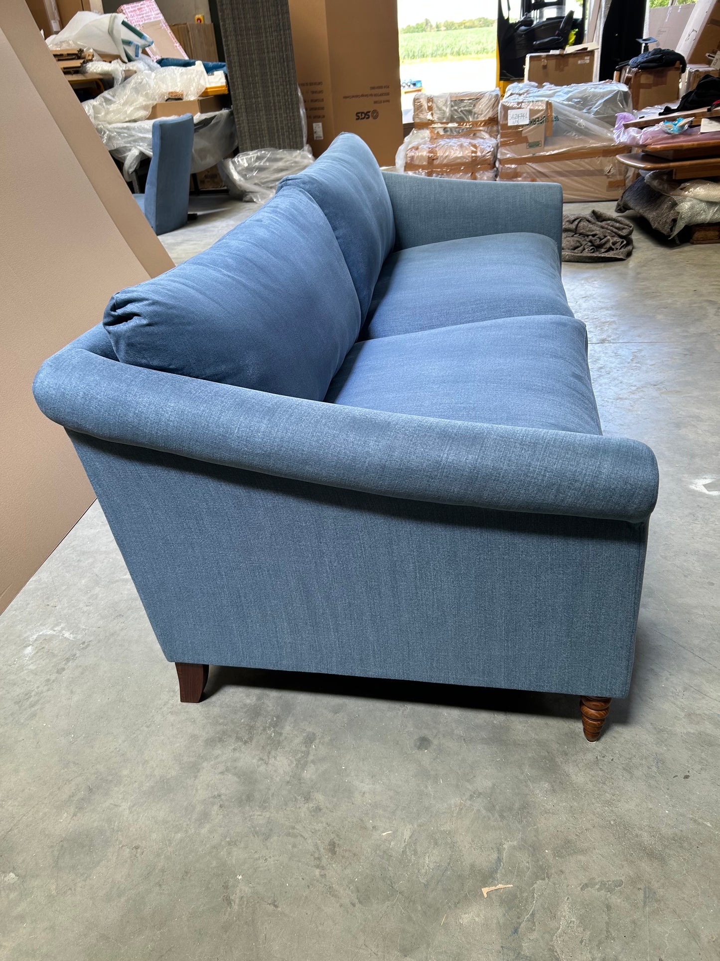 John Lewis Sloane Grand 3 Seater Sofa, Dark Leg Blue Linen
