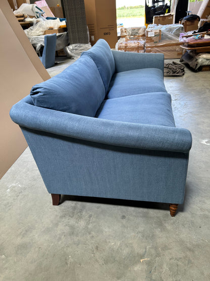 John Lewis Sloane Grand 3 Seater Sofa, Dark Leg Blue Linen