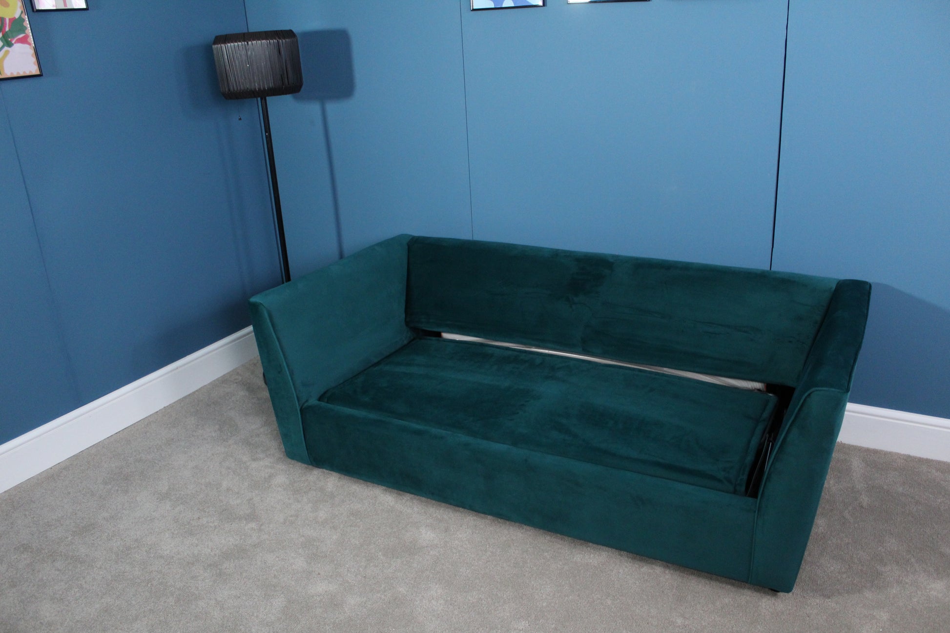 Bespoke Brook & Wilde  2.5 Seater Sofa Bed in Forest Green Velvet