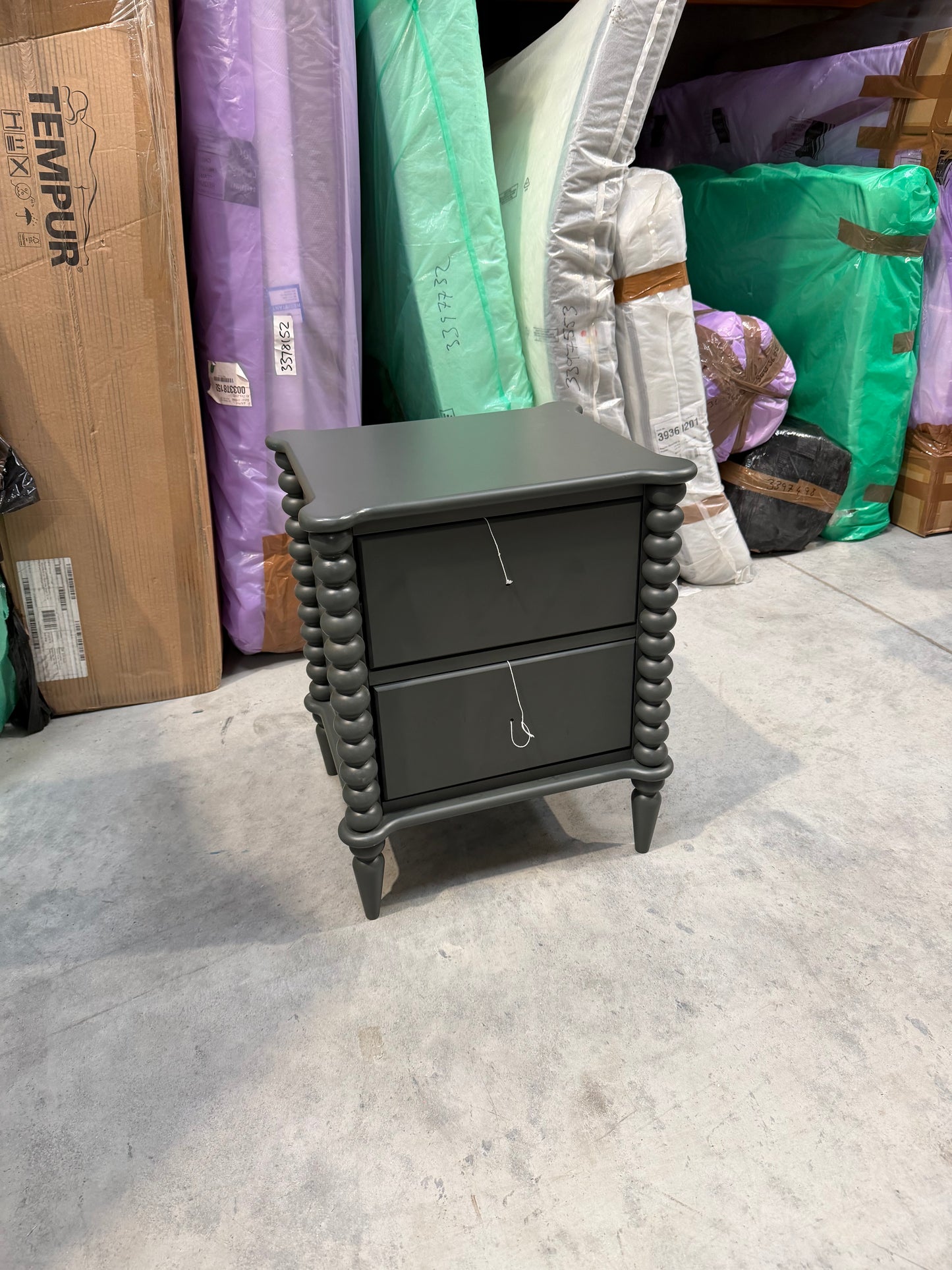 John Lewis Bobbin 2 Drawer Bedside Table Green