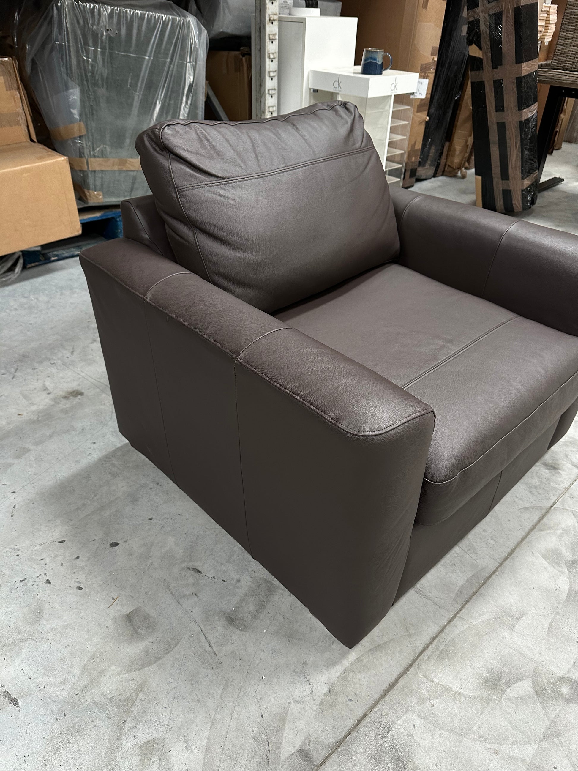 John Lewis Leather Oliver Armchair Dark Chocolate