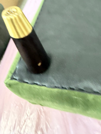 John Lewis Chester Footstool Velvet Green
